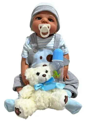 Bebê reborn menino todo de silicone 57 cm