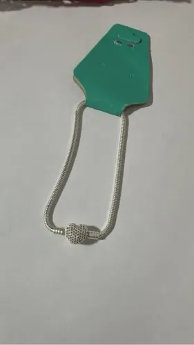 Pulseira de Prata 925 com Coração Cravejado de Zircônias