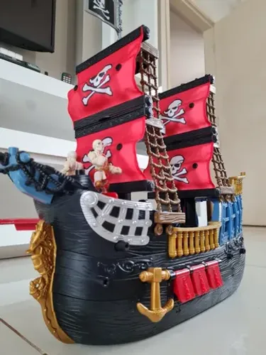 Barco Imaginex - Fisher Price- 2 piratas e canhao