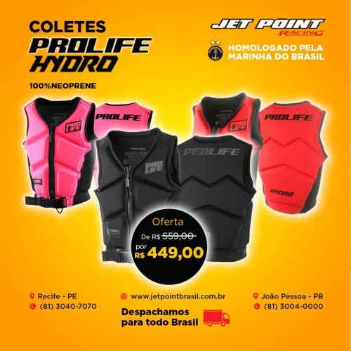 COLETE HOMOLOGADO PROLIFE HYDRO, Em Neoprene, Parcelamos