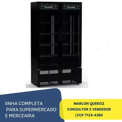 Expositor Refrigerado Polofrio Mondrian 2 Portas Preto 127V