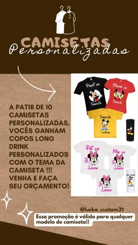 Camiseta e copo long drink