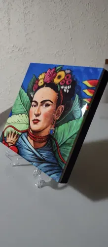 Quadro cerâmica Frida c/ Moldura