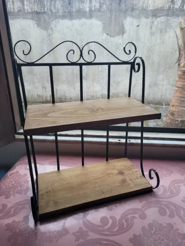 Suporte de parede para plantas xícaras temperos cozinha 2 andares colonial