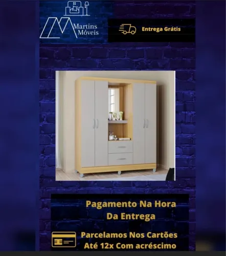 GRANDE PROMOÇÃO*GUARDA ROUPA CAPELINHA 04 PORTAS ENTREGA GRÁTIS ACEITA CARTÃO