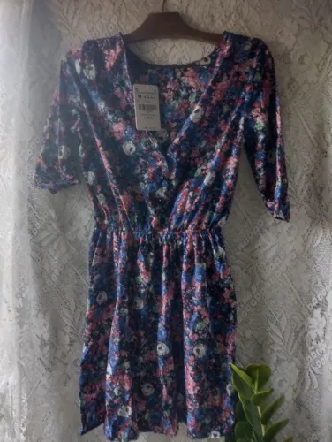 Vestido Floral Azul - Tamanho M