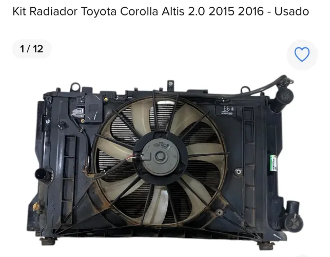 Kit Radiador Toyota Corolla Altis 2.0 2015-2016 - Usado