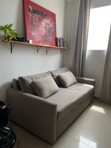 Sofá Cama Cinza - Veludo 