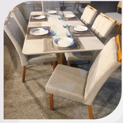 Mesa de Jantar Elegante com 6 Cadeiras