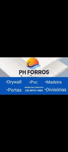 PH Forros: Drywall, PVC, Madeira, Portas e Divisórias