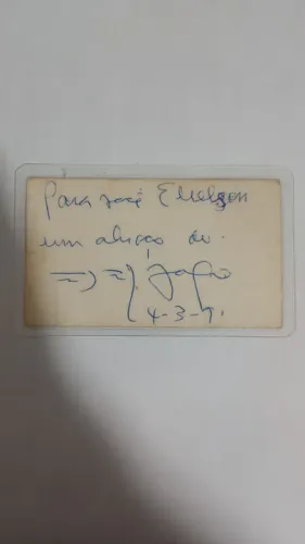 Cartão de Eder Jofre  vereador autografado 1991