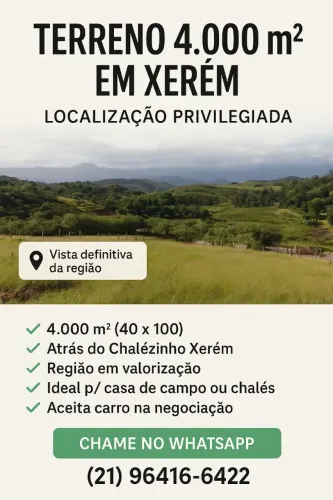 Terreno em Xerém, aceito veículo