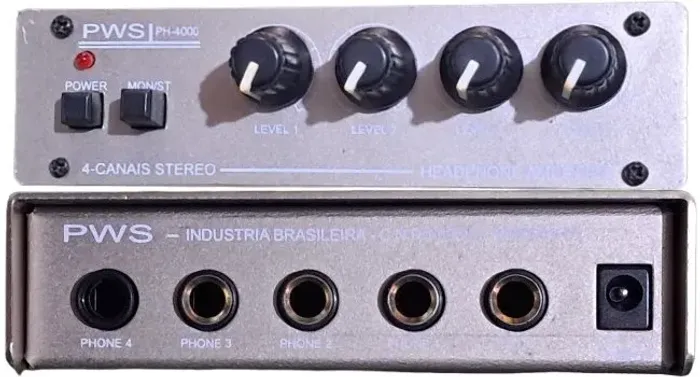 Amplificador de fone, headphone Ph4000 estéreo 1 entrada e 4 saídas