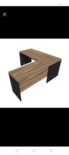 Mesa de Escritório em L Amadeirada