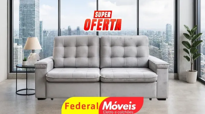 Sofá Retrátil e Reclinável 2,30m Novo - Um Luxo na Sua Sala!