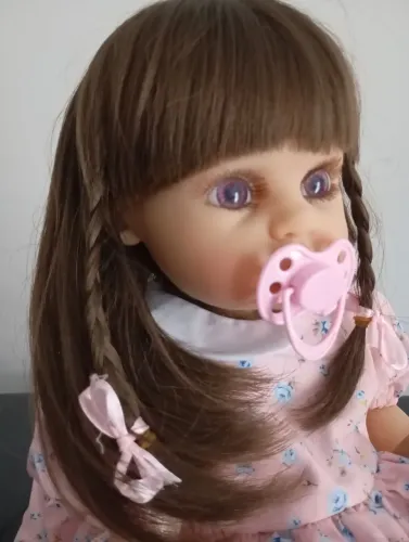 Bebe Reborn Menina 57cm toda Silicone