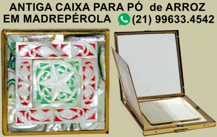 Caixa para pó-de-arroz em Madrepérola.
