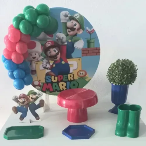 Mini Decorações, Festa Pra Mesa, Pegue e Monte, Tema Games