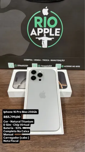 Iphone 16 Pro Max 256Gb Completo Na Caixa Com Nota Fiscal