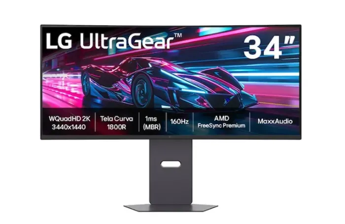 Monitor Gamer Curvo LG UltraGear 34", 2K WQHD, UltraWide, 160Hz, 1ms, FreeSync Premium, HD