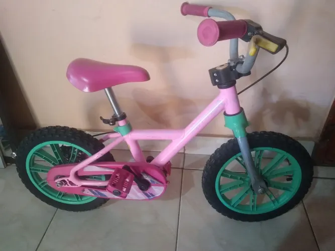 BICICLETA MENINA NATHOR FIRST PRO ALUMÍNIO ARO 14 FREIO A DISCO 