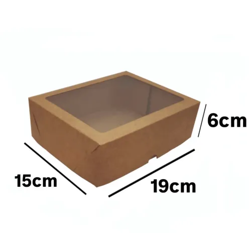 Caixa de papel kraft com visor