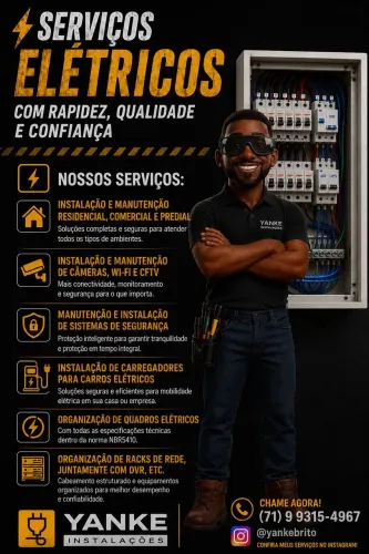 ELETRICISTA 24H EM SALVADOR | INSTALAÇÕES, REPAROS E CÂMERAS