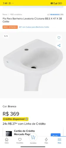 Vendido lavatório novo lacrado 