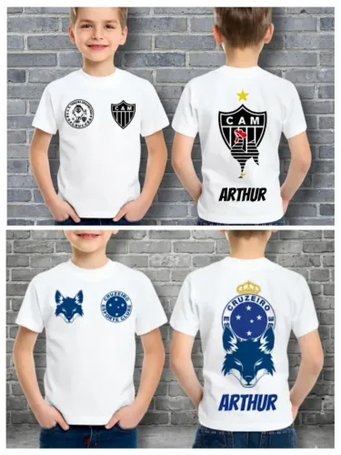 Camisa Infantil Time de Futebol Personalizada com Nome