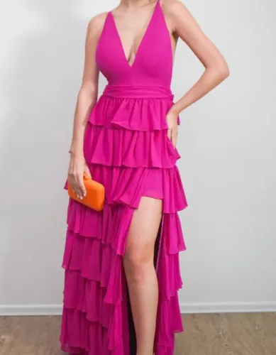 Vestido Longo Pink/fúcsia - Festa/Formatura/Casamento