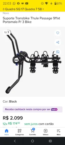 Trans bike thule 3 bike reforçado