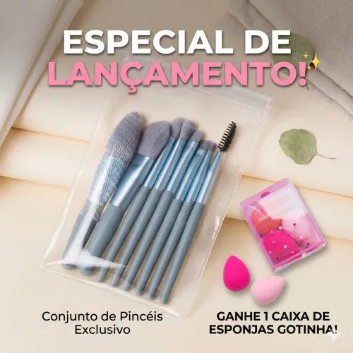 Kik 8 Pincéis para Maquiagem + 1 cx de Esponjas