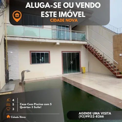 Imóvel para aluguel e venda possui 190 metros quadrados com 5 quartos em Cidade Nova - Man
