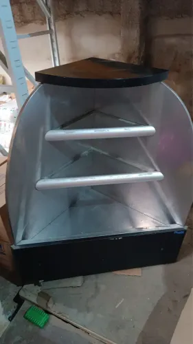 Balcão luminoso de pães para padaria e expositor de bolachas