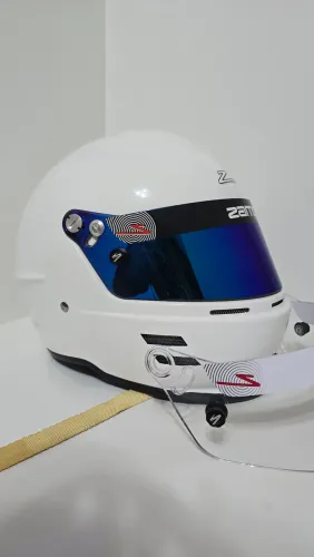 Capacete Kart Automobilismo Zamp RZ-60 Hans G 59-60 Snell SA2020 Corrida + 2 Viseiras Novo