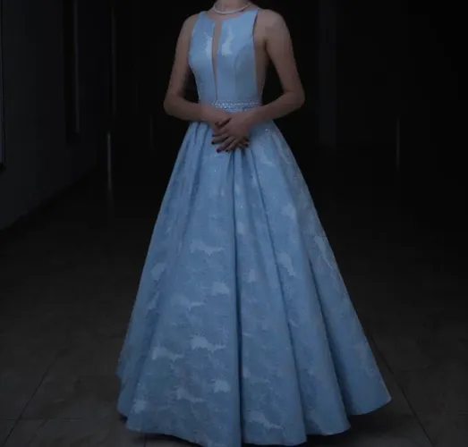 Vestido Azul com Cristais Sherri Hill