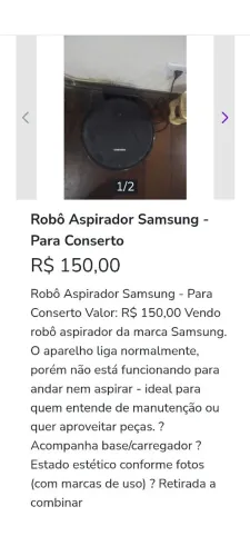 Robô aspirador conserto 