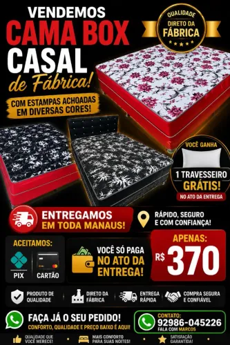 Cama box casal com entrega