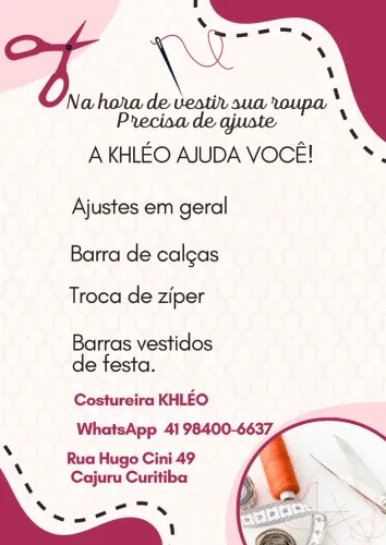 Ofereço Curso de corte costura avançado e serviços de ajustes e consertos 