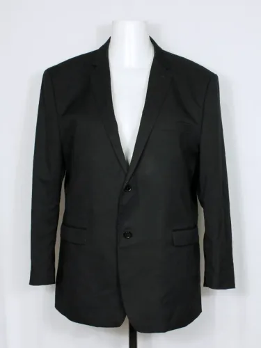 Blazer social alfaiataria masculina preta plus size Makenji - Tamanho 58M - Ref. 6030