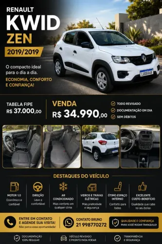 Renault Kwid Zen 1.0 Flex 12V 5P Mec. 2019
