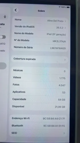 IPAD 9 geração / Apple / Semi novo