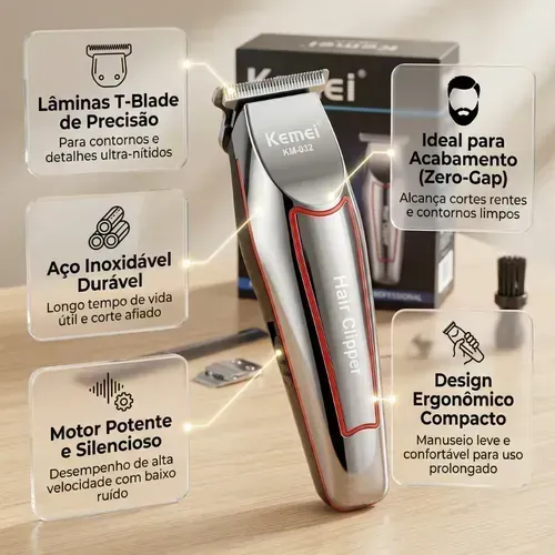 Máquina de Aparar pelos Kemei KM-032