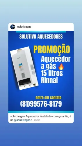 Aquecedor a gás Rinnai 15 litros 3 anos de garantia