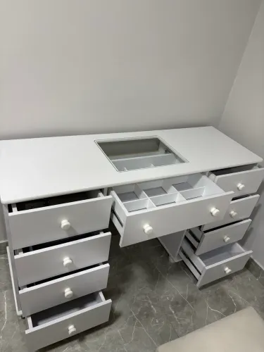 Penteadeira Camarim 9 Gavetas Com Espelho Grande E Luz Led