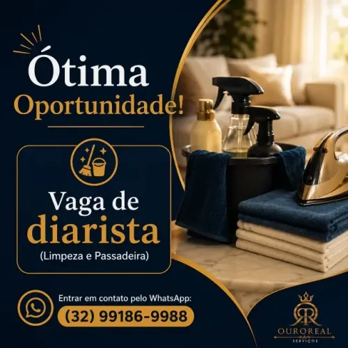 Vaga de Diarista (Limpeza e Passadeira)