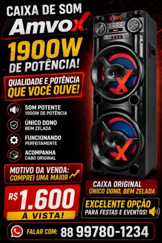 CAIXA DE SOM AMVOX 1900W