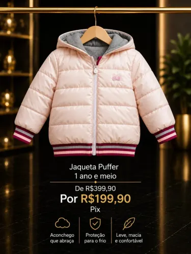Casaco Puffer ilica Ripilica NOVO 18 meses