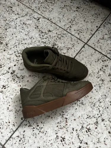 Tênis Puma slipsdream Original Verde Militar em Camurça