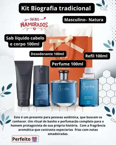 Kit Biografia tradicional masculino-Natura